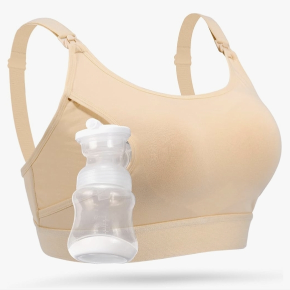 Momcozy Hands free pumping and nursing bra beige Medium - Picture 1 of 9